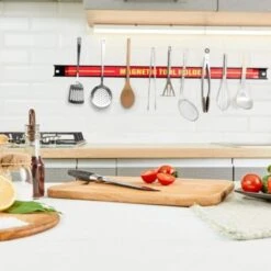 RELAX4LIFE Lot De 3 Barres Magnétiques Pour Outils, Installation Facile Design Industriel, 46x2,4x1,3CM, Charge Max 10KG Pour Chaque Barre, Rouge (Lot De 3 Barres) -Stanleyfaco Magasin 64129970 4