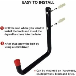 Crochets De Rangement Robustes Pour Garage, Support Mural Universel, Support Mural En U, Crochets à Suspendre Pour Vélo, Chaise, échelle, Tuyau, Outils, Abri De Jardin -Stanleyfaco Magasin 65500794 4