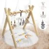 Tapis D'Éveil Et D'Activités Douceur Transportable Pour Bébé En Bois, Coussin Et 8 Jouets Amovibles, Ultra-Doux -Stanleyfaco Magasin 65747129 1