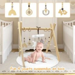 Tapis D'Éveil Et D'Activités Douceur Transportable Pour Bébé En Bois, Coussin Et 8 Jouets Amovibles, Ultra-Doux 8 Tapis D'Éveil Et D'Activités Douceur Transportable Pour Bébé En Bois, Coussin Et 8 Jouets Amovibles, Ultra-Doux -Stanleyfaco Magasin 65747129 3