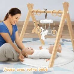 Tapis D'Éveil Et D'Activités Douceur Transportable Pour Bébé En Bois, Coussin Et 8 Jouets Amovibles, Ultra-Doux 9 Tapis D'Éveil Et D'Activités Douceur Transportable Pour Bébé En Bois, Coussin Et 8 Jouets Amovibles, Ultra-Doux -Stanleyfaco Magasin 65747129 4