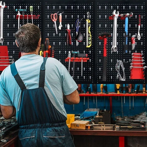 Froadp Panneau Perforé Panneaux Avec 17 Crochets, Panneau Porte Outils Mural, Système De Rangement Mural Pour Pour Rangerment D'outils, 120x60x2cm 6 Froadp Panneau Perforé Panneaux Avec 17 Crochets, Panneau Porte Outils Mural, Système De Rangement Mural Pour Pour Rangerment D'outils, 120x60x2cm – Image 4