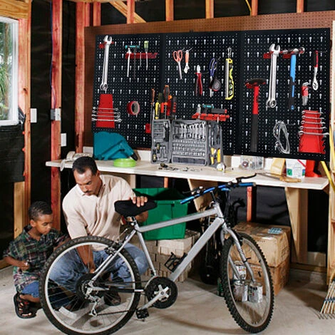 Froadp Panneau Perforé Panneaux Avec 17 Crochets, Panneau Porte Outils Mural, Système De Rangement Mural Pour Pour Rangerment D'outils, 120x60x2cm 7 Froadp Panneau Perforé Panneaux Avec 17 Crochets, Panneau Porte Outils Mural, Système De Rangement Mural Pour Pour Rangerment D'outils, 120x60x2cm – Image 5