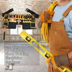 Ceinture Porte-outils Avec 11 Poches, Porte Outils,en Tissu Oxford Imperméable, Avec Sangles Réglables, Pour électriciens, Charpentiers, Constructeurs -Stanleyfaco Magasin 66438525 3
