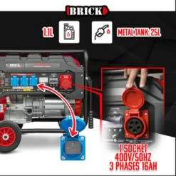 Groupe électrogène Max 6000W Avec Roues Et Prise Triphasée - Brick -Stanleyfaco Magasin 67177162 3