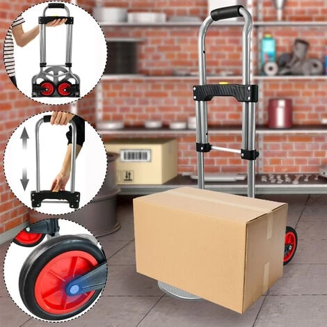 Froadp Chariot à Bagages Pliable En Acier Avec Poignée Et Roues Réglables En Hauteur Évolutif Jusqu'à 60 Kg Fourgon De Charge Pour Le Transport Des Bagages Camping Pique-nique Voyage Shopping 4 Froadp Chariot à Bagages Pliable En Acier Avec Poignée Et Roues Réglables En Hauteur Évolutif Jusqu'à 60 Kg Fourgon De Charge Pour Le Transport Des Bagages Camping Pique-nique Voyage Shopping – Image 2