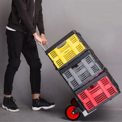 Froadp Chariot à Bagages Pliable En Acier Avec Poignée Et Roues Réglables En Hauteur Évolutif Jusqu'à 60 Kg Fourgon De Charge Pour Le Transport Des Bagages Camping Pique-nique Voyage Shopping 6 Froadp Chariot à Bagages Pliable En Acier Avec Poignée Et Roues Réglables En Hauteur Évolutif Jusqu'à 60 Kg Fourgon De Charge Pour Le Transport Des Bagages Camping Pique-nique Voyage Shopping – Image 4