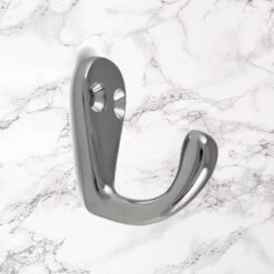 2x Crochet Métal Chromé Brillant Poli Hauteur 41mm Meuble Cuisine Salle De Bain Porte Serviette Manteau Chemise Torchon Décoration à Visser -Stanleyfaco Magasin 68540395 2