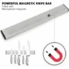 DENUOTOP Barre à Couteaux Aimantée De 40cm, Montage Mural, Sans Perçage, Barre De Couteau En Acier Inoxydable Brossé, Support Magnétique Pour Couteaux Pour Cuisine, Très Forte Tenue Et Assemblage Faci