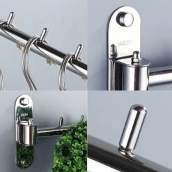 GP Portant à Vêtements,Barre De Suspension Murale (pliable En Acier Inoxydable) Avec Bras Oscillant, Argent, 1 Pièce -Stanleyfaco Magasin 69013446 3