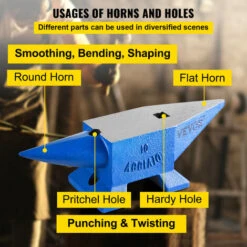 VEVOR Enclume De Forgeron 22lbs(10 Kg) Enclume Deacier Noir Forger Riveter Aplatir Former Le Metal Travail Du Metal Traitement Thermique Bijoutier Marteau Comme Cadeau Portable Robuste En Securite -Stanleyfaco Magasin 69342697 5