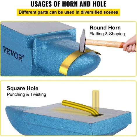 VEVOR Enclume En Fonte Enclume Bleue 55 Lb Pour Les Forgerons/riveter/former Du Métal 7 VEVOR Enclume En Fonte Enclume Bleue 55 Lb Pour Les Forgerons/riveter/former Du Métal – Image 5