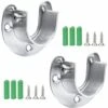 Premier® Supports Pour Tringles à Rideaux 2Pcs Supports De Tube De Penderie Acier Inoxydable En Forme U Cintre à Rideau Support De Rail Mural Réglable Pour Barre De Penderie (25 Mm) -Stanleyfaco Magasin 69361859 1
