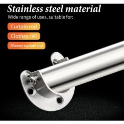 Premier® Supports Pour Tringles à Rideaux 2Pcs Supports De Tube De Penderie Acier Inoxydable En Forme U Cintre à Rideau Support De Rail Mural Réglable Pour Barre De Penderie (25 Mm) -Stanleyfaco Magasin 69361859 3