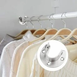 Premier® Supports Pour Tringles à Rideaux 2Pcs Supports De Tube De Penderie Acier Inoxydable En Forme U Cintre à Rideau Support De Rail Mural Réglable Pour Barre De Penderie (25 Mm) -Stanleyfaco Magasin 69361859 5