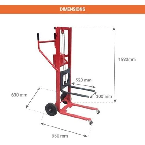 Mini Gerbeur - Levée De 89 à 1208 Mm - Roues Rigides - Charge Max 150kg - 300215 4 Mini Gerbeur - Levée De 89 à 1208 Mm - Roues Rigides - Charge Max 150kg - 300215 – Image 2