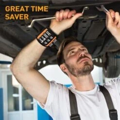 Bracelet Magnetique Homme Bricolage RéGlable Avec 20 Aimants Super Puissants Bracelet Pour Vis De Retenue, Ciseaux, Petit Porte-Outils, Petits Cadeaux Pour Hommes, Papa, Mari