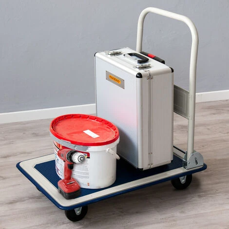 Chariot De Transport 150 Kg Diable Platforme Pliable Roues En Caoutchouc Plateau 4 Chariot De Transport 150 Kg Diable Platforme Pliable Roues En Caoutchouc Plateau – Image 2