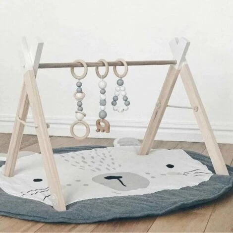Tapis Bébé Tapis D'Éveil Lapin Tapis De Jeu Pour Bébé Tapis Rond En Coton 87x86cm GRIS 6 Tapis Bébé Tapis D'Éveil Lapin Tapis De Jeu Pour Bébé Tapis Rond En Coton 87x86cm GRIS – Image 4
