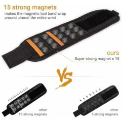 Bracelet Magnétique Avec 15 Aimants Puissants Pour Tenir Des Vis, Des Clous, Des Forets -Stanleyfaco Magasin 72881385 3