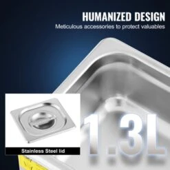 VEVOR Nettoyeur A Ultrasons 1,3L 2L 3L 6L 10L 15L 22L 30L Nettoyeur Ultrasonique Portable Professionnel Machine A Laver Bijoux 1.3L -Stanleyfaco Magasin 73762598 5