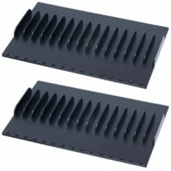 2x Porte Range CD DVD Standard Rack Socle Rangement 130x206mm Compatible 15 Boitiers Plastique, Noir