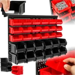 Etagère Murale Avec 30 Bacs De Rangement - Bibliotheque Murale, Etagere Suspendue/flottante, Etagere Bibliotheque