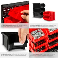 Etagère Murale Avec 30 Bacs De Rangement - Bibliotheque Murale, Etagere Suspendue/flottante, Etagere Bibliotheque -Stanleyfaco Magasin 7514296 4