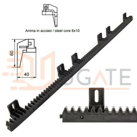 Rack En Nylon 6 Accessoires Pour Automatisation De Portail Coulissant Max 700 Kg 3 Rack En Nylon 6 Accessoires Pour Automatisation De Portail Coulissant Max 700 Kg