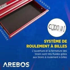 AREBOS Servante Caisse à Outils Chariot D’Atelier 7 Tiroirs Rouge Résistante Aux Rayures -Stanleyfaco Magasin 7557528 4