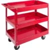 AREBOS Chariot Servante D’Atelier Chariot à Outil 3 étages Acier Large Capacité De Charge Jusqu’à 100 Kg Rouge -Stanleyfaco Magasin 7557563 1