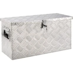 AREBOS Boîte à Outils Boite De Rangement Transport Box Truckbox Aluminium 60 X 25 X 30 Cm 40L Verrouillage Avec 2 Clés