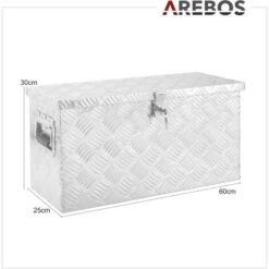 AREBOS Boîte à Outils Boite De Rangement Transport Box Truckbox Aluminium 60 X 25 X 30 Cm 40L Verrouillage Avec 2 Clés -Stanleyfaco Magasin 7557600 5