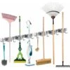 Porte Balais Mural, 2Pièces Support Mural Balai Acier Inoxydable, Accroche Balai Mural Avec 6 Emplacements Et 8 Crochets Cintre De Pour Garage, Jardin, Buanderie -Stanleyfaco Magasin 76005392 1