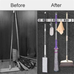 Porte Balai Mural Inoxydable Mop Support Gris 38 X 3cm 1pcs FUIENKO -Stanleyfaco Magasin 76153037 4