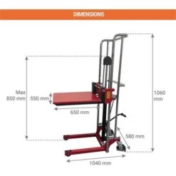 Mini Gerbeur Avec Plateforme - Levée Max 850mm/mini 90mm - 300282/P -Stanleyfaco Magasin 76457849 2