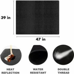 Tapis De Cheminée Anti Feu - Tapis Barbecue Sol - Tapis De Grill - Tapis Ignifuge Devant De Cheminee - Protecteur De Sol Pour Poêle, Cheminée, Barbecue Et Grill 100X120CM -Stanleyfaco Magasin 76528327 2