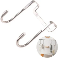 2pcs Au-dessus De La Porte Tiroir Armoire Crochet, Acier Inoxydable Double Crochet En Forme De S Cintre Métal Robuste Sans Poinçonnage Porte Arrière Suspendu Vêtements Crochet Organisateur -Stanleyfaco Magasin 76776446 2