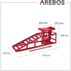 AREBOS Rampe De Levage Leve VoitureVoitures Véhicule Kit De RampesHydraulique Réglable 2 T Rampe D'accès De 270-375 Mm Rouge -Stanleyfaco Magasin 7725965 5