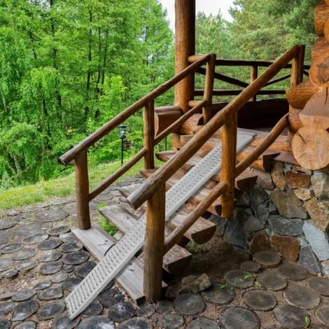 AREBOS 2x Rampe De Chargement Pliable 400 Kg Argent Surface Anti-dérapante Galvanisée Et Métallisée 4 AREBOS 2x Rampe De Chargement Pliable 400 Kg Argent Surface Anti-dérapante Galvanisée Et Métallisée – Image 2