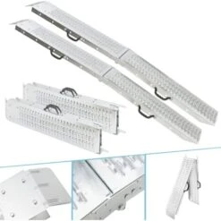 AREBOS 2x Rampe De Chargement Pliable 400 Kg Argent Surface Anti-dérapante Galvanisée Et Métallisée 9 AREBOS 2x Rampe De Chargement Pliable 400 Kg Argent Surface Anti-dérapante Galvanisée Et Métallisée -Stanleyfaco Magasin 7725968 3
