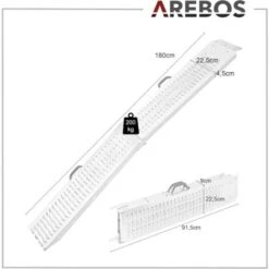 AREBOS 2x Rampe De Chargement Pliable 400 Kg Argent Surface Anti-dérapante Galvanisée Et Métallisée 11 AREBOS 2x Rampe De Chargement Pliable 400 Kg Argent Surface Anti-dérapante Galvanisée Et Métallisée -Stanleyfaco Magasin 7725968 5
