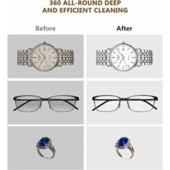 Blue Dream Nettoyeur à Ultrasons [300ml], Appareil De Nettoyage Ultrasons 45000 Hz, Avec 4 Réglages Du Temps Pour Nettoyer Les Bijoux, Montres, Lunettes, Ustensiles Et Dentiers, Etc.（Blanc） -Stanleyfaco Magasin 78685136 5