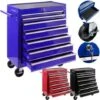 AREBOS Servante Caisse à Outils D’Atelier 7 Tiroirs Bleu Tiroirs Pouvant être Verrouillés Résistante Aux Rayures -Stanleyfaco Magasin 7968594 1