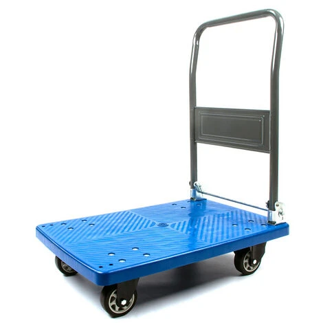 Chariot à Plate-Forme Pliable Chariot De Transport Avec Poignées, Capacité De Charge 290KG, Aide Au Transport Avec Roulettes Pivotantes, Chariot De Stockage Camionnette à Colis-Bleu 3 Chariot à Plate-Forme Pliable Chariot De Transport Avec Poignées, Capacité De Charge 290KG, Aide Au Transport Avec Roulettes Pivotantes, Chariot De Stockage Camionnette à Colis-Bleu