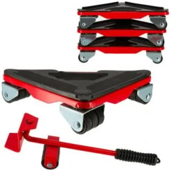 Coins Roulants X4 - Charge 300kgs - Élévateur De Transport De Meubles Et Jeu De Roulettes - Poignée De Levage