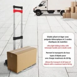Diable Chariot Pliable Léger Télescopique - 6 Roues - Charge 60 Kg - Aluminium 9 Diable Chariot Pliable Léger Télescopique - 6 Roues - Charge 60 Kg - Aluminium -Stanleyfaco Magasin 81923411 3