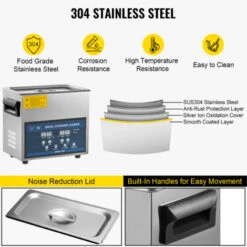 VEVOR Nettoyeur A Ultrasons 6L Nettoyeur A Ultrasons Professionnel A Double Frequence 28/40KHZ Appareil De Nettoyage Ultrasonique Avec Cuve En Acier Inoxydable Pour Bijoux Lunettes Montre Dentier -Stanleyfaco Magasin 82895166 2