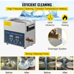 VEVOR Nettoyeur A Ultrasons 6L Nettoyeur A Ultrasons Professionnel A Double Frequence 28/40KHZ Appareil De Nettoyage Ultrasonique Avec Cuve En Acier Inoxydable Pour Bijoux Lunettes Montre Dentier -Stanleyfaco Magasin 82895166 5