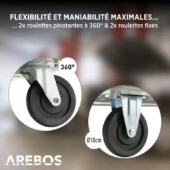 AREBOS Pliable Chariot à Plate-Forme Chariot De Transport Manuel 150 Kg Noir -Stanleyfaco Magasin 8414488 4